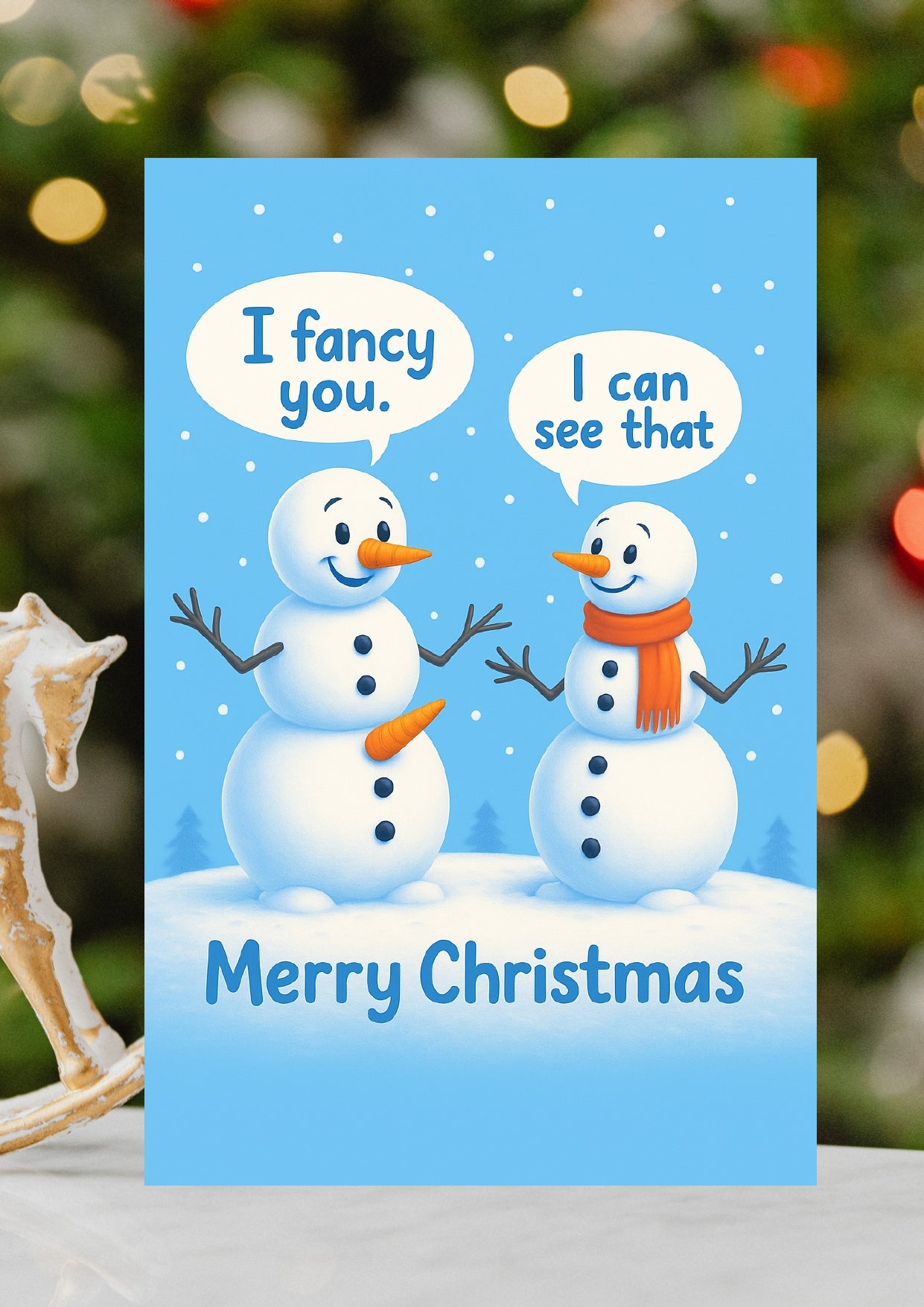 Rude Snowmen Carrot Christmas Card