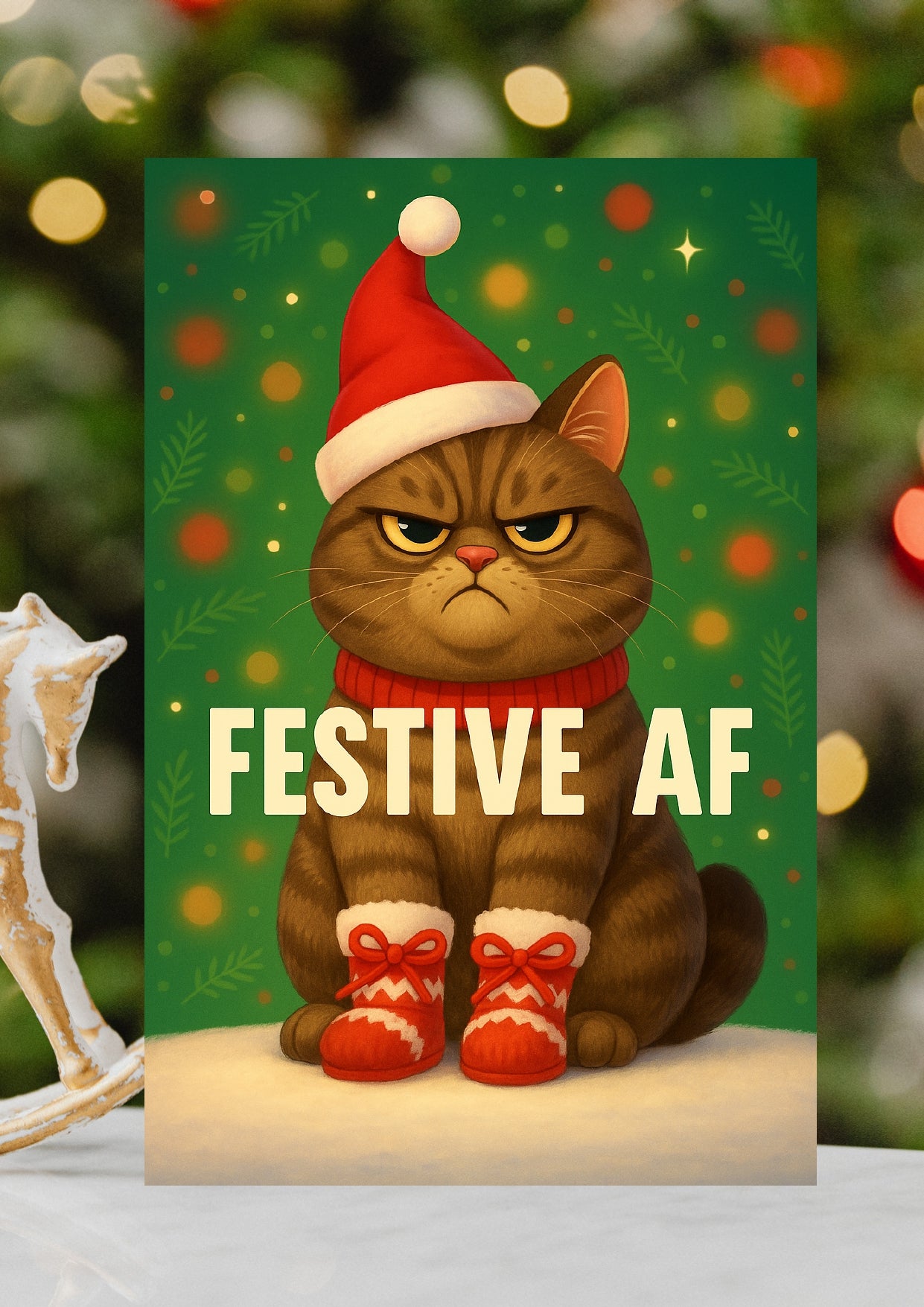 Festive AF Cat Christmas Card