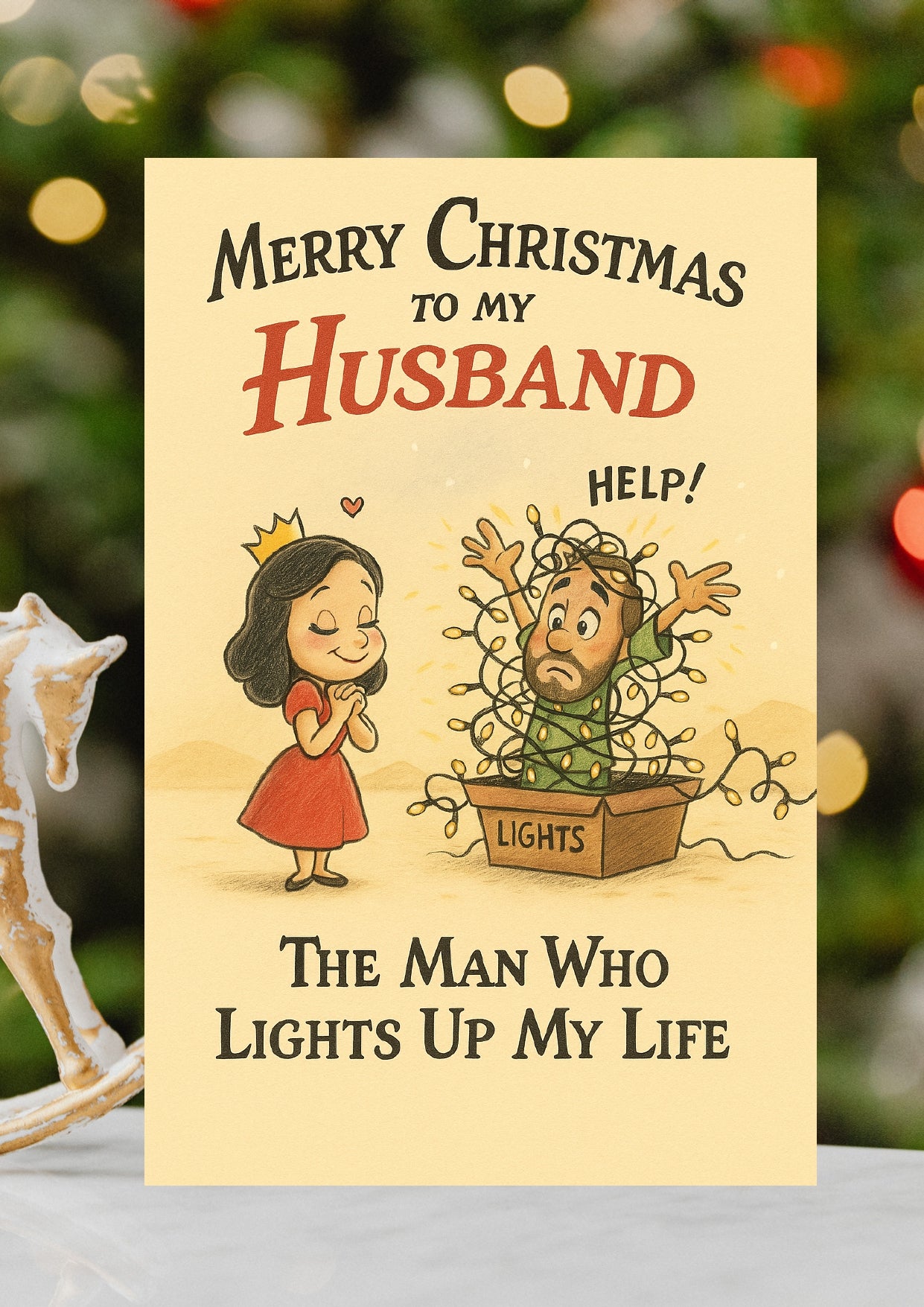 Husband Partner Funny Christmas Card